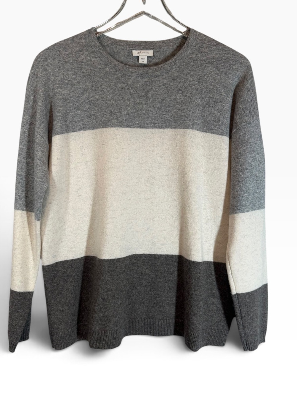 J.JILL Women's XS Striped Crewneck Cashmere Sweater